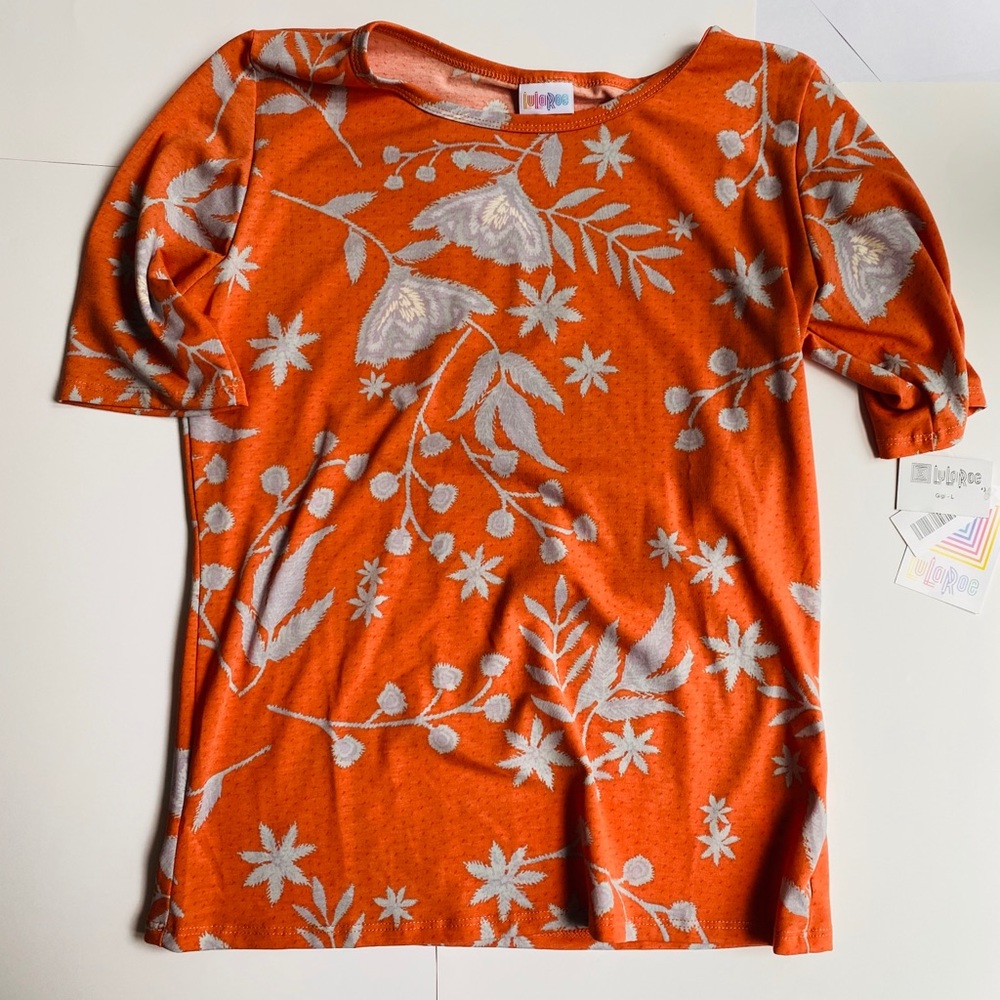 Lularoe Gigi Orange Pattern T-Shirt
